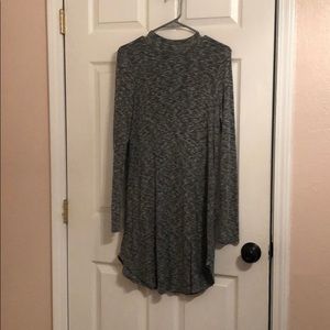 Grey keyhole sweater dress